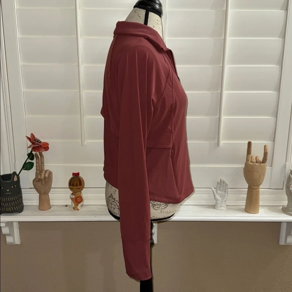 Athleta Shanti Crop Jacket Maple Red